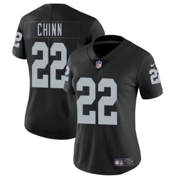 Womens Las Vegas Raiders #22 Jeremy Chinn Black 2025 Vapor Stitched Jersey Dzhi->las vegas raiders->NFL Jersey